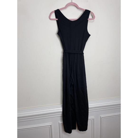 Everlane The Luxe Cotton Jumpsuit Black Size XS Sleeveless Straight Leg Casual - Picture 5 of 8